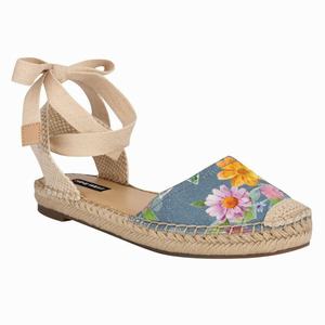 Nine West Mage Ankle Wrap Flat Sandals - Light Blue - Ireland (OV8650419)